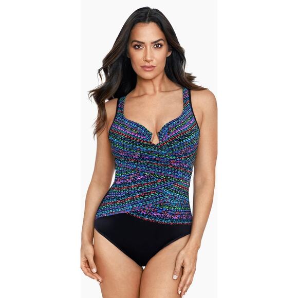 Miraclesuit Stitch It Layered Escape One Piece Swim Suit 14 NWT - Picture 1 of 5